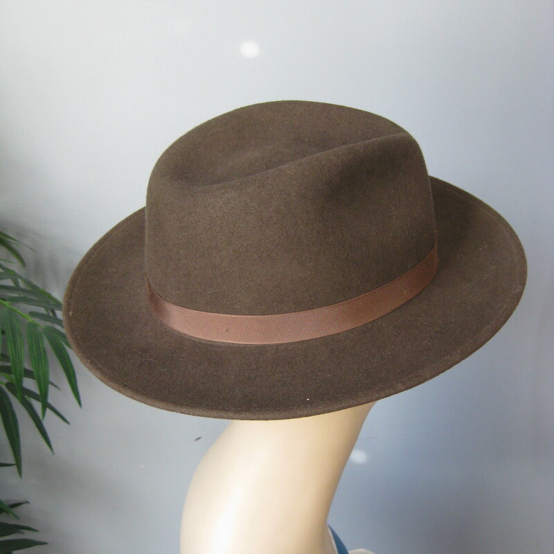 Mens Wool Fedora, Brown, Size: Large<br />
This is s great looking  brown fedora from the 00s by a small upstate NY department store chain called Peebles..<br />
<br />
 feather tuft in the hat band<br />
Inner hat band measures 22 3/8 around.  This will fit large heads.<br />
Thanks for looking.<br />
<br />
#62013