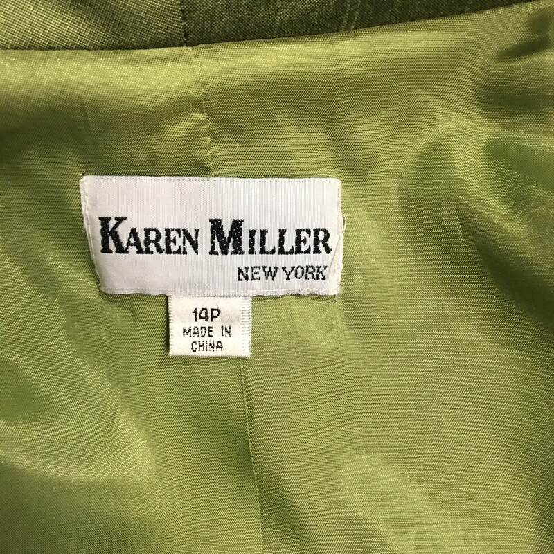 Karen Miller Slubbed Silk, Green, Size: 14 Petite