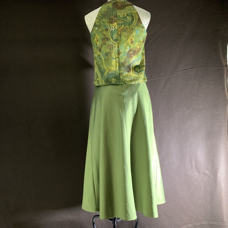 Karen Miller Slubbed Silk, Green, Size: 14 Petite