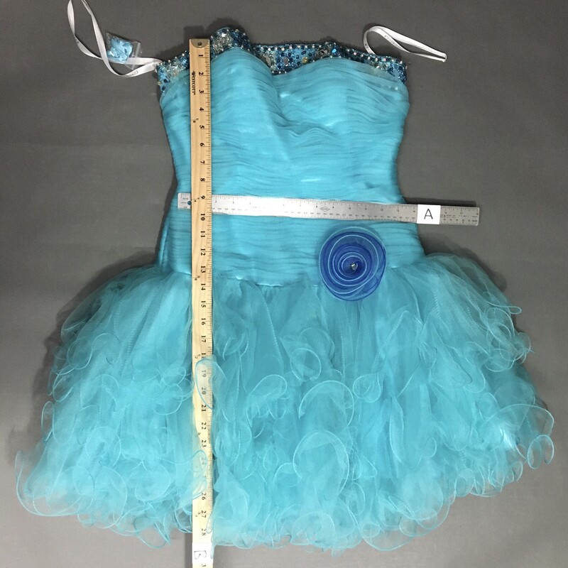 Cinderella Ruffle A-Line, Blue, Size: Small