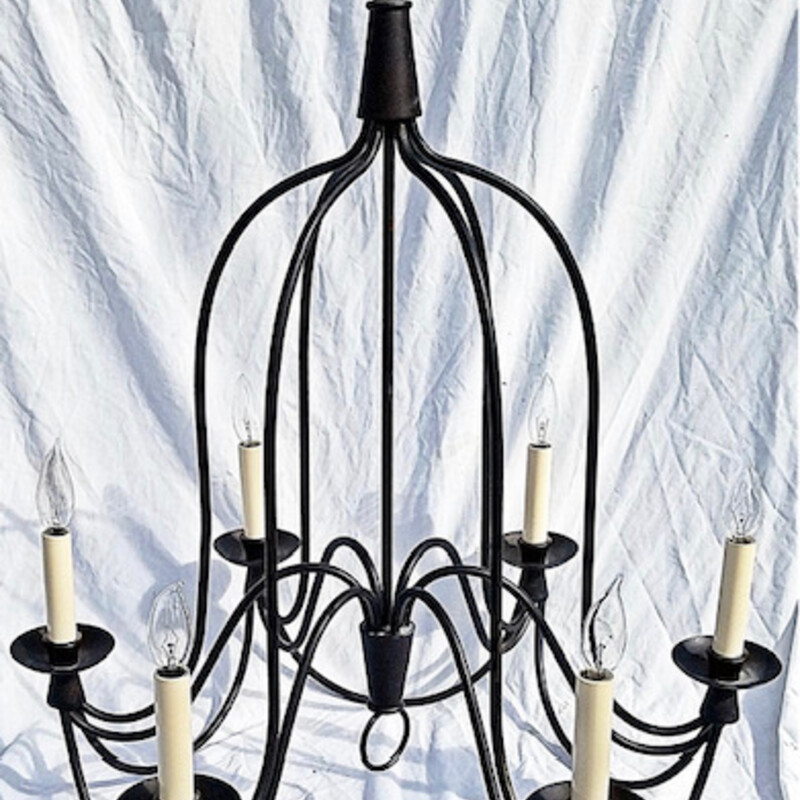 Pottery Barn Forged Iron Chandelier
Brown Cream Size: 26.5 x 31-37H