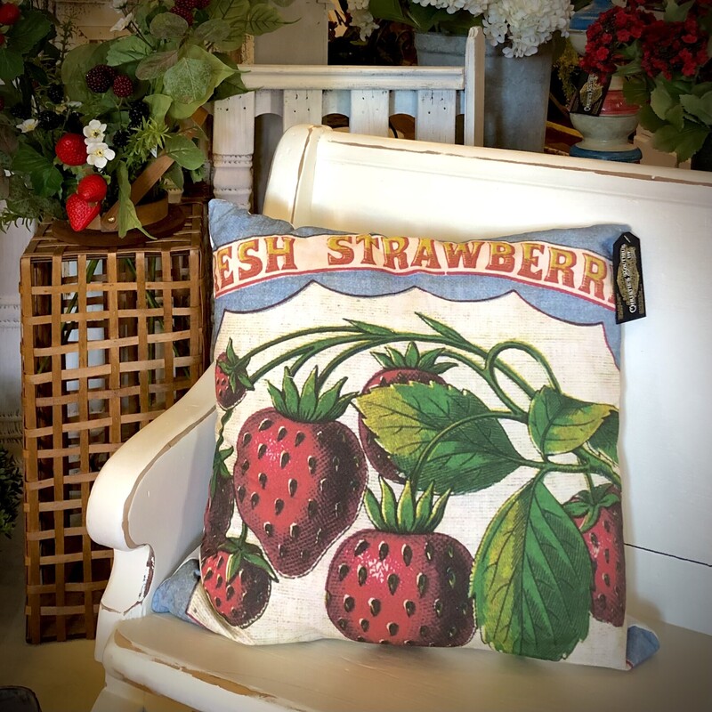 Fresh Strawberries Pillow
