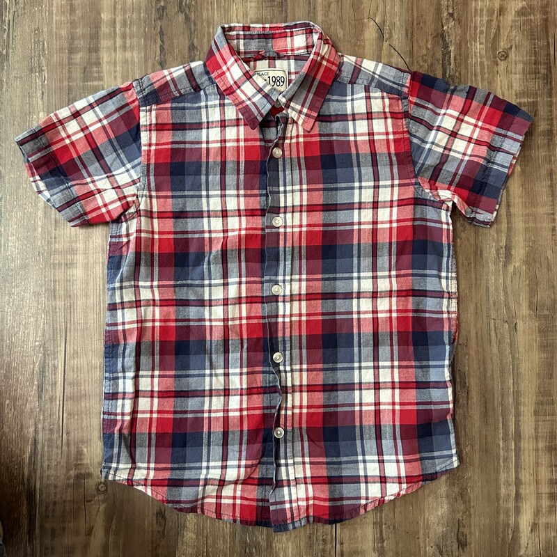 Place Plaid Cotton, Red, Size: Toddler 6t