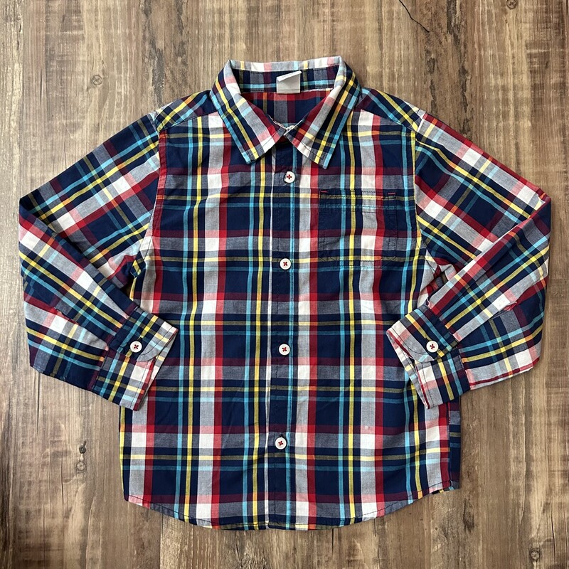 Healthtex Primary Plaid, Blue, Size: Toddler 5t