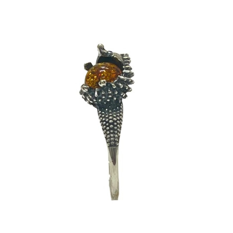 NEW .925 Hedgehog Ring<br />
Baltic Amber<br />
Size: 8