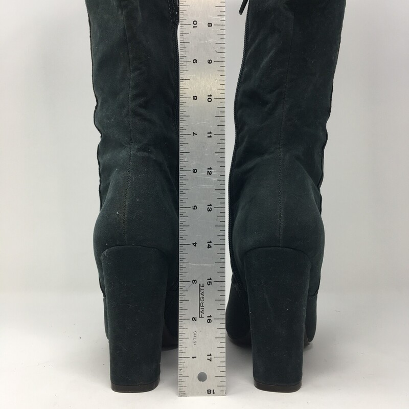 Jacie Faux Suede, Green, Size: 6<br />
Thigh-high boot features a cute tassel accent in the back and a narrow block heel for comfort. Vegan Faux-suede textile, Forest Greeen,<br />
Block heel height: 4\"<br />
Calf Circumference: Reg: 16.5\"<br />
Fits True to size<br />
Shaft Height: 21.25\"<br />
Closure: Functional inner zip<br />
1 lb 14 oz