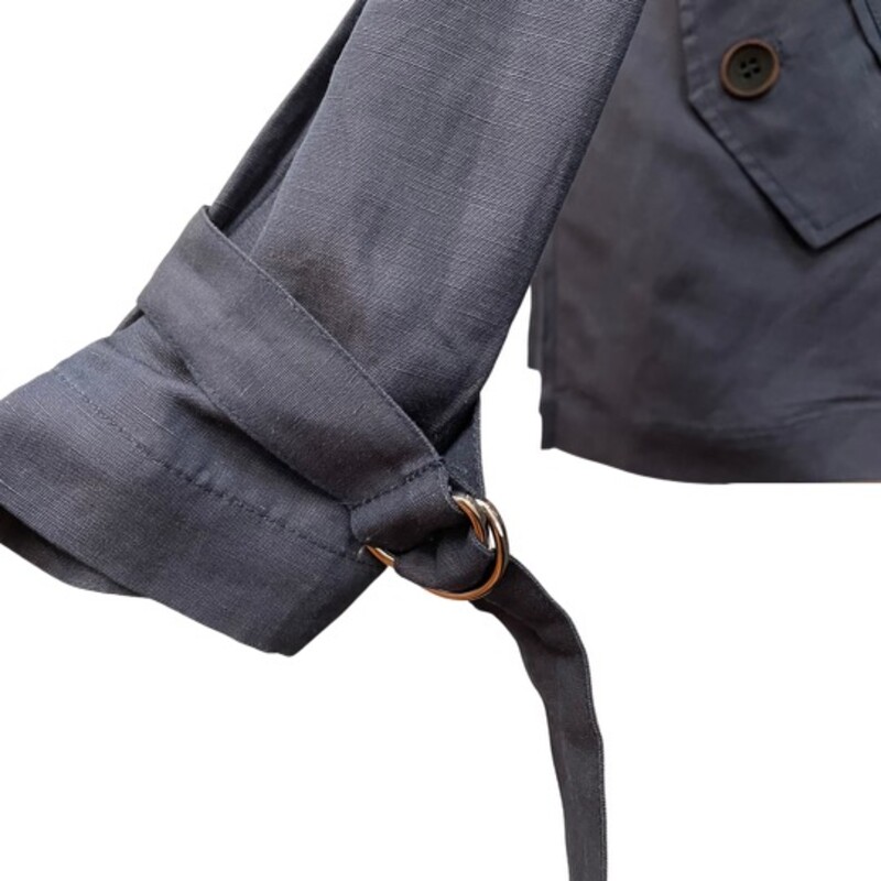 New Nicholas K Jacket<br />
Double-breasted Jacket With Shawl Collar<br />
Silk & Linen Blend<br />
Navy<br />
Size: Medium<br />
Original Price Tag:  $498