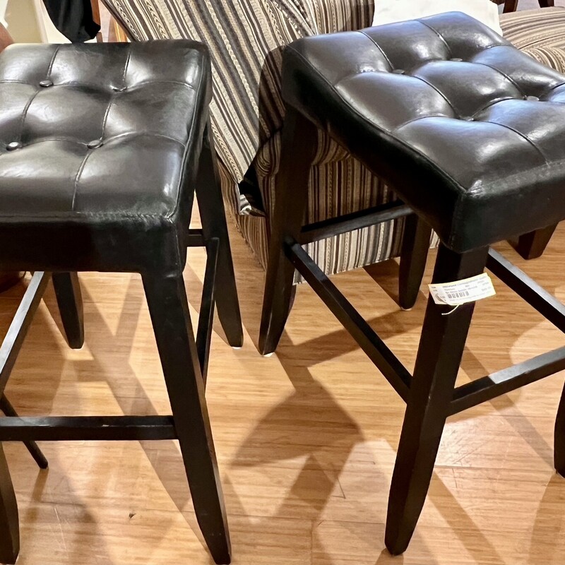Pair of Saddle Bar Stools 29-inch,