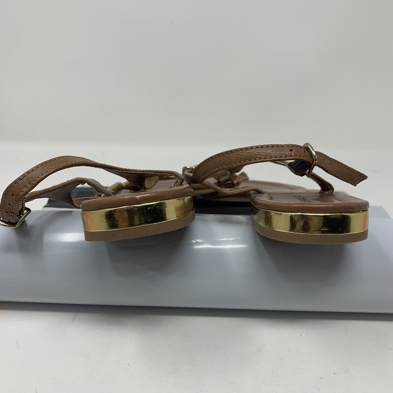105-311 Express, Brown, Size: 8<br />
brown sandals with yellow jewels n/a  good condition