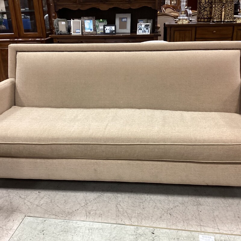 Tan Sofa W/ Studs Chic & Cozy Consignment Furniture