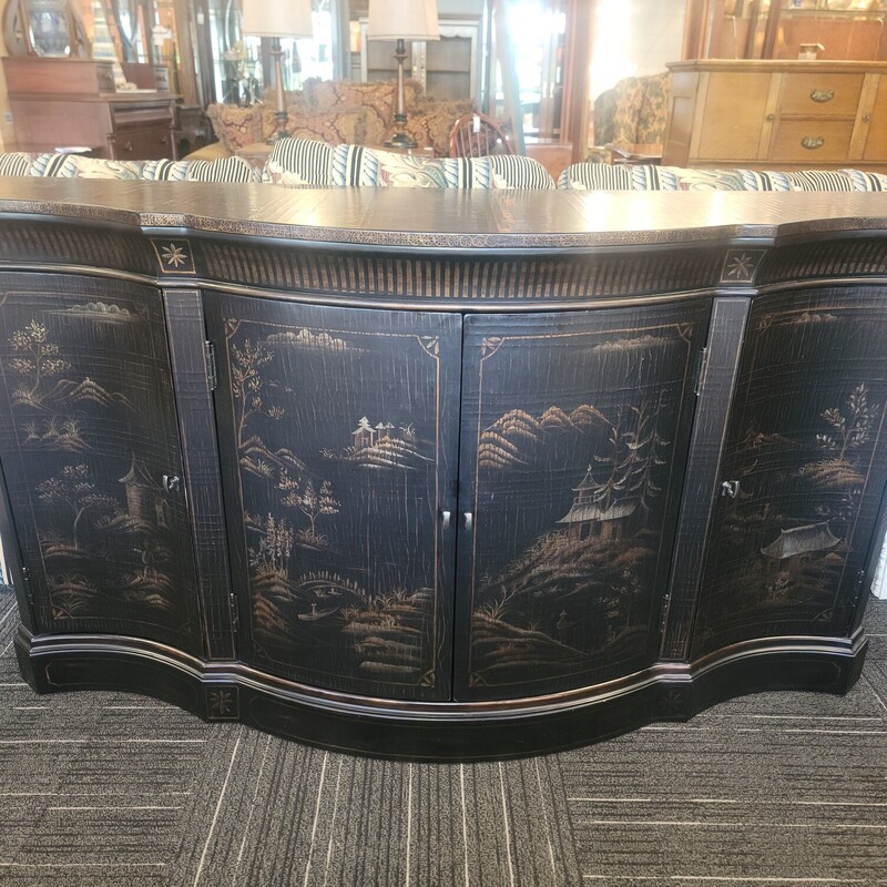 Ethan Allen Vivianne Chinoiserie
 Sideboard  in Excellent Condition.   Its an absolutely beautiful piece.   Measures 35' tall; 64' wide; 19';deep.  Has textured Chinoiserie hand painted finish.