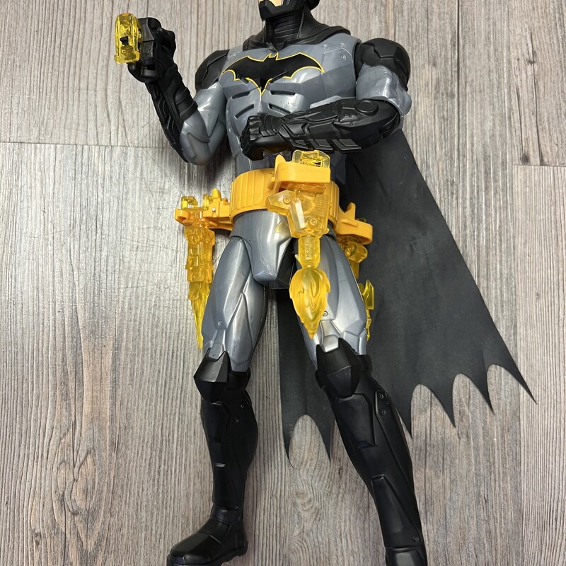 Batman Action Figure, Black, Size: 11 Inch
Battery operated
Missing one weapon