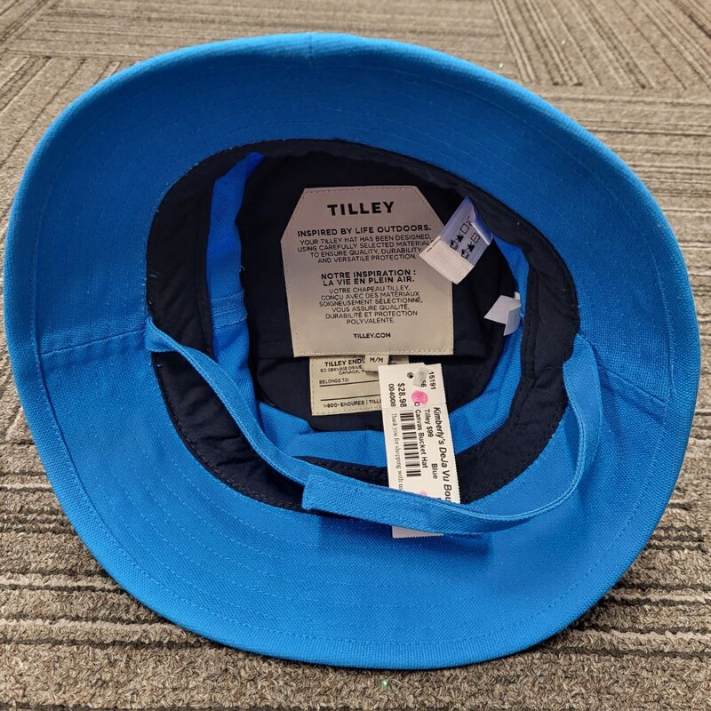 Brand NEW $99 Canvas Bucket Hat, Blue, Size: Medium