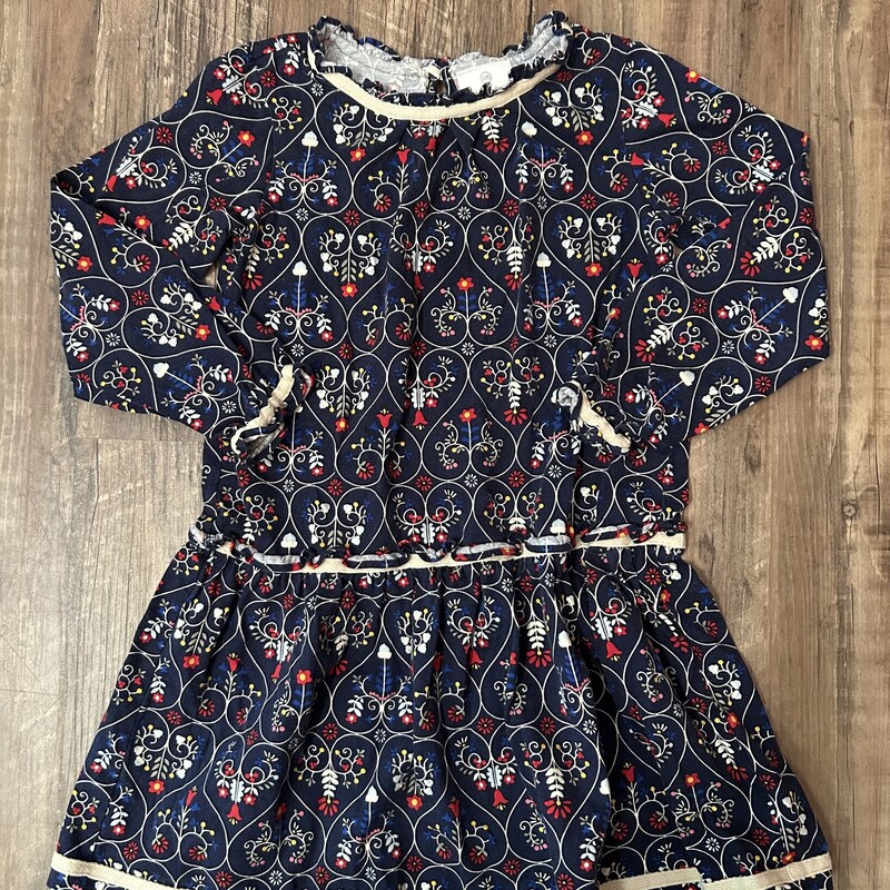Hanna Anderson Floral, Navy, Size: Toddler 6t