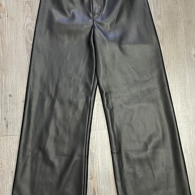 Zara Pleather Pants, Black, Size: 13-14Y