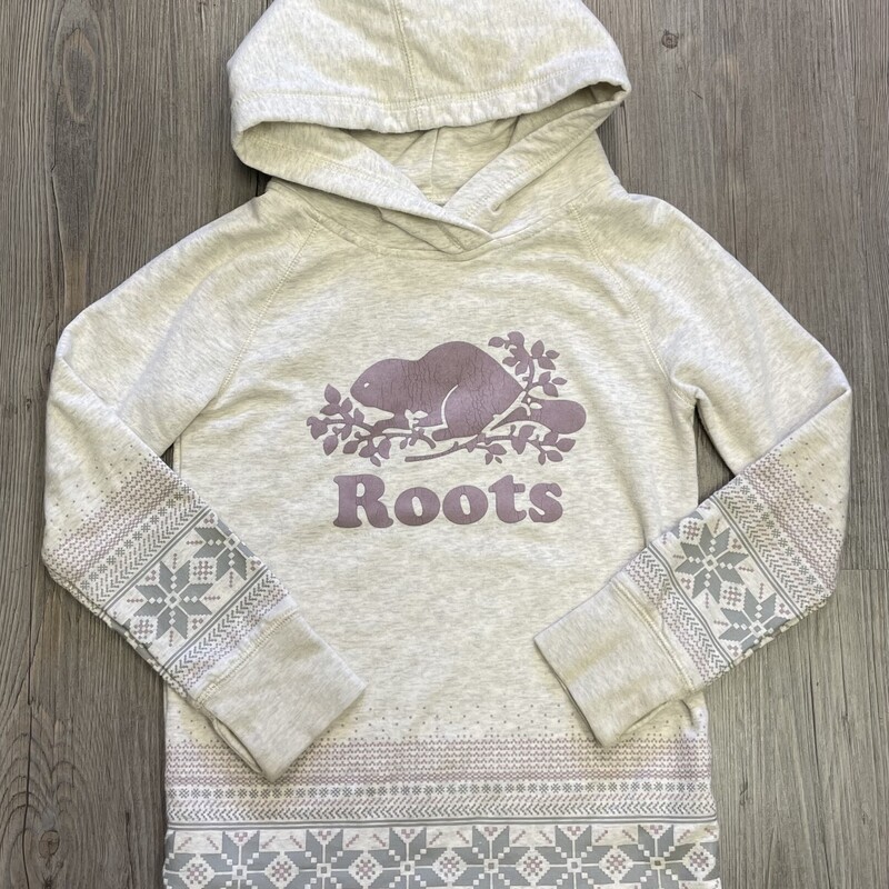 Roots Pullover Hoodie, Beige, Size: 5-6Y