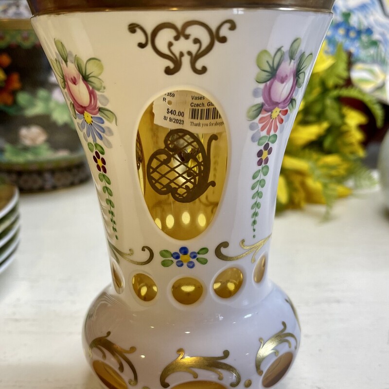 Czech. Glass Vase