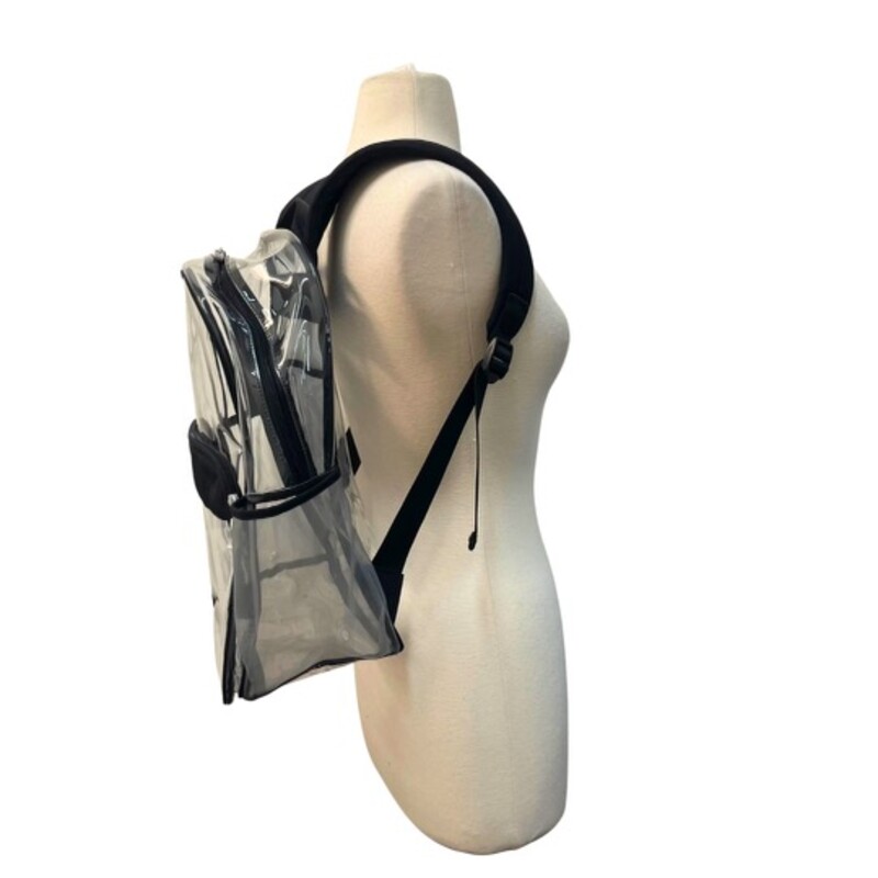 Baggallini Clear Backpack<br />
Event Compliant Large Backpack<br />
Lightweight, water-resistant<br />
Adjustable backpack straps<br />
Clear, see-through design is approved for most events<br />
Fits most plus sized cell phones<br />
Laptop dimensions: 10 H x 13 W<br />
Exterior water bottle pocket<br />
Exterior dimensions: 11 w x 15 h x 5.5 d