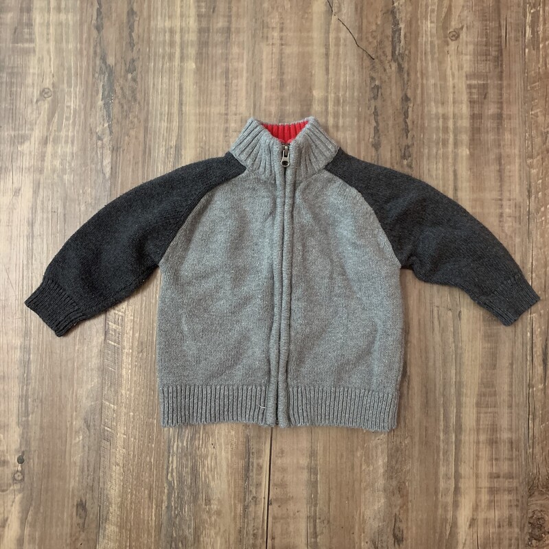 OshKosh Full Zip Sweater, Gray, Size: Baby 12M