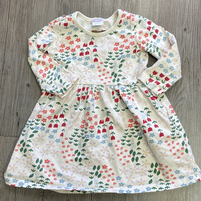 Hanna Anderson LS Dress, Floral, Size: 2Y