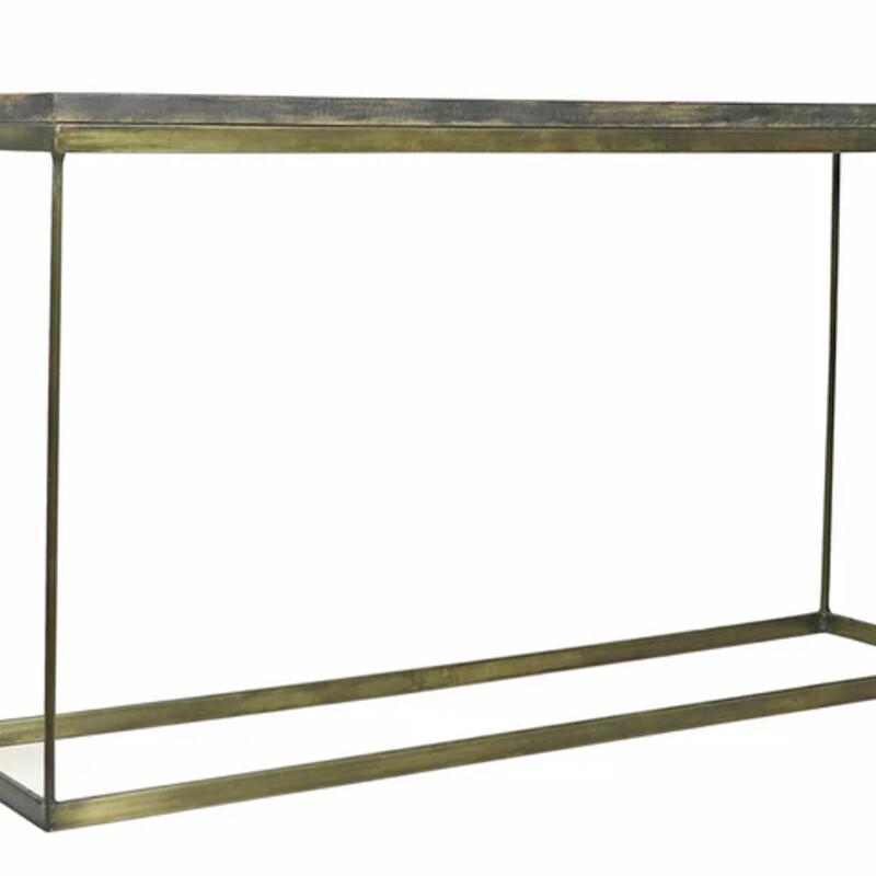 Parquet Console Table
Dark Brown Parquet Wood on Gold Metal Base
Size: 54x13x30H
A perfect blend of rustic and refined styles. Constructed of rough cut lumber arranged in a classic geometric mosaic design
Matching End Tables & Coffee Table Sold Separately
NEW Retail $999