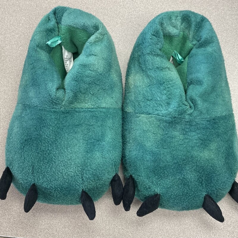 Dinosaur Slippers, Green, Size: 1-2Y