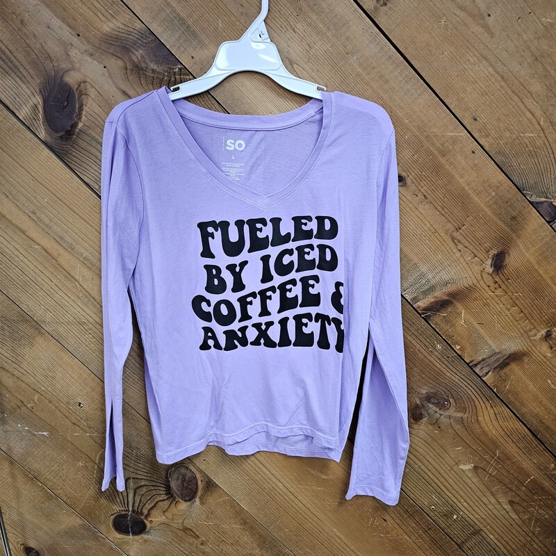 FUELED BY ICED COFFEE SHI, PURPLE, Size: LARGE