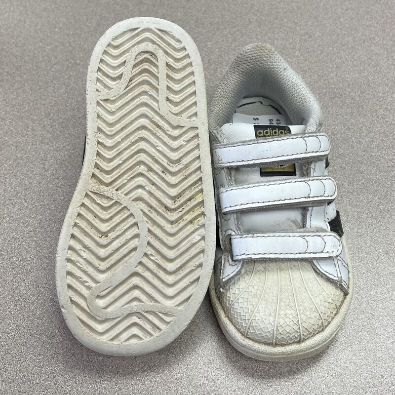 Adidas Velcro, White, Size: 5.5T