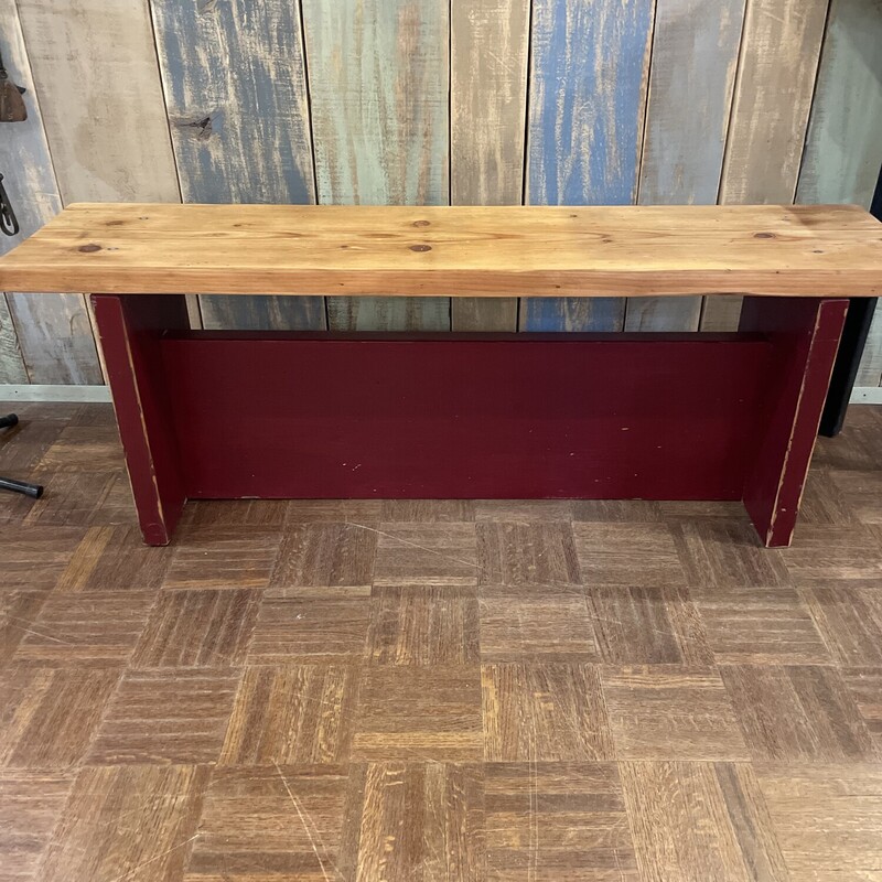 Red/Natural Pine Bench