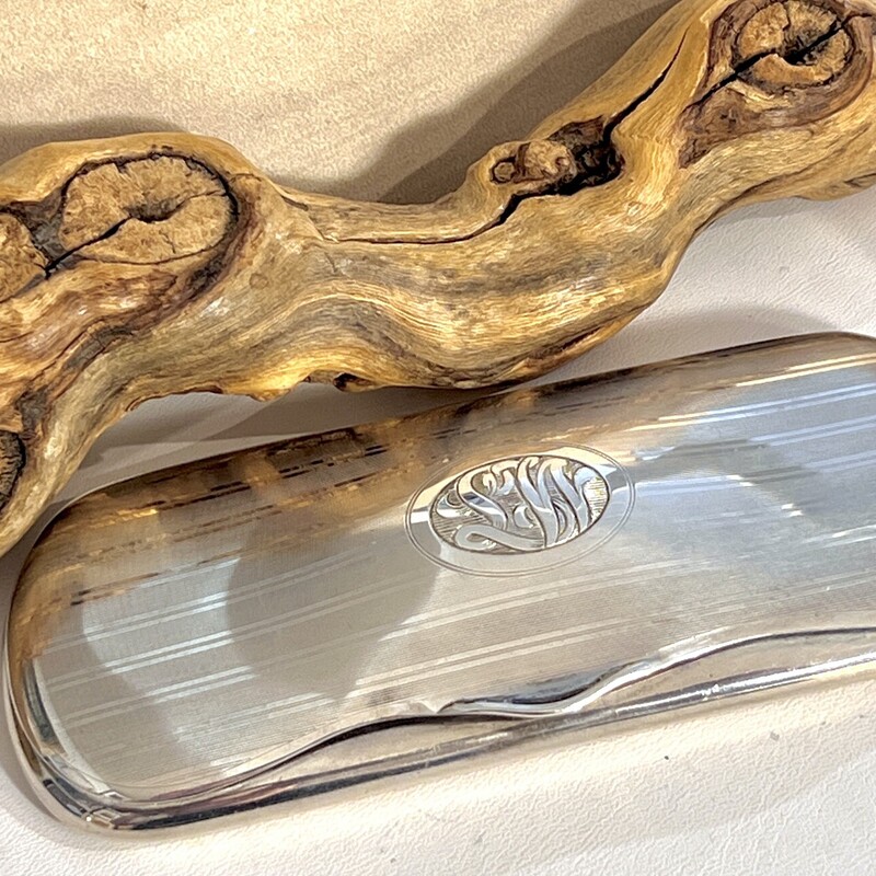 Sterling monogrammed eyeglass case