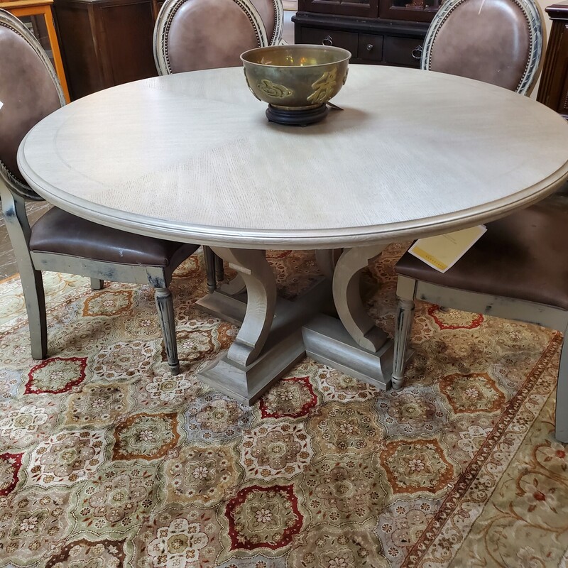 Bernhardt Round Dining Table, Grey, Size: 60