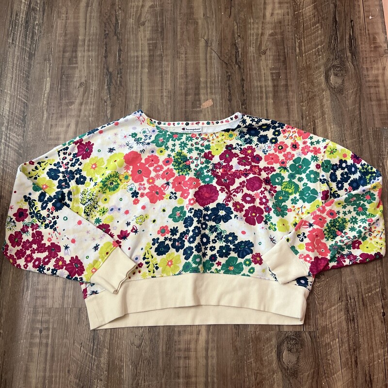 Champion Floral LS, White, Size: Adult Xs