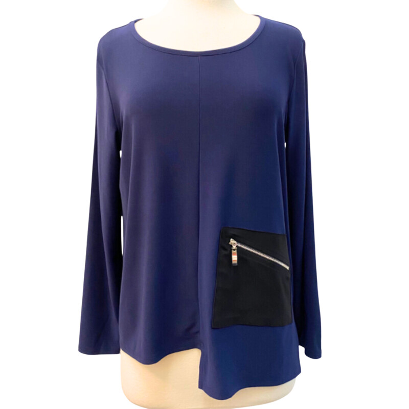 NEW By JJ Focus Pocket Tunic<br />
Color: Navy Black<br />
Size: Small