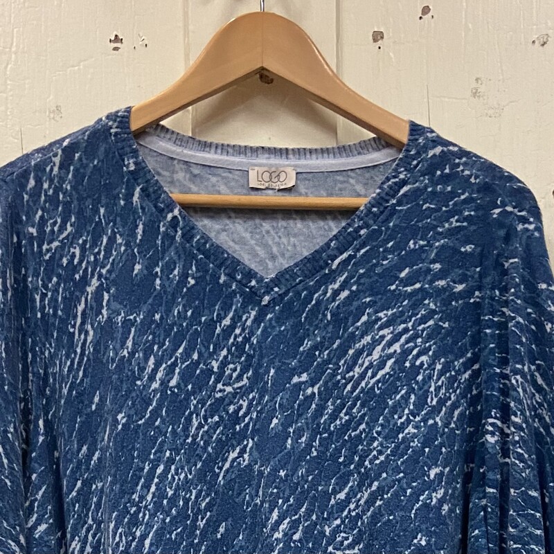 Blu/wt Pat Lace Sweater