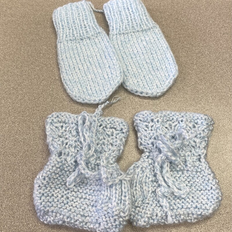 Knit Baby Bootie & Mitts