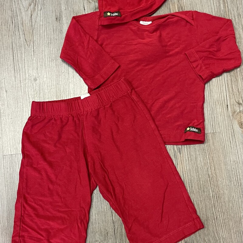 Babibu Clothing Set 3pc, Red, Size: 6-12M