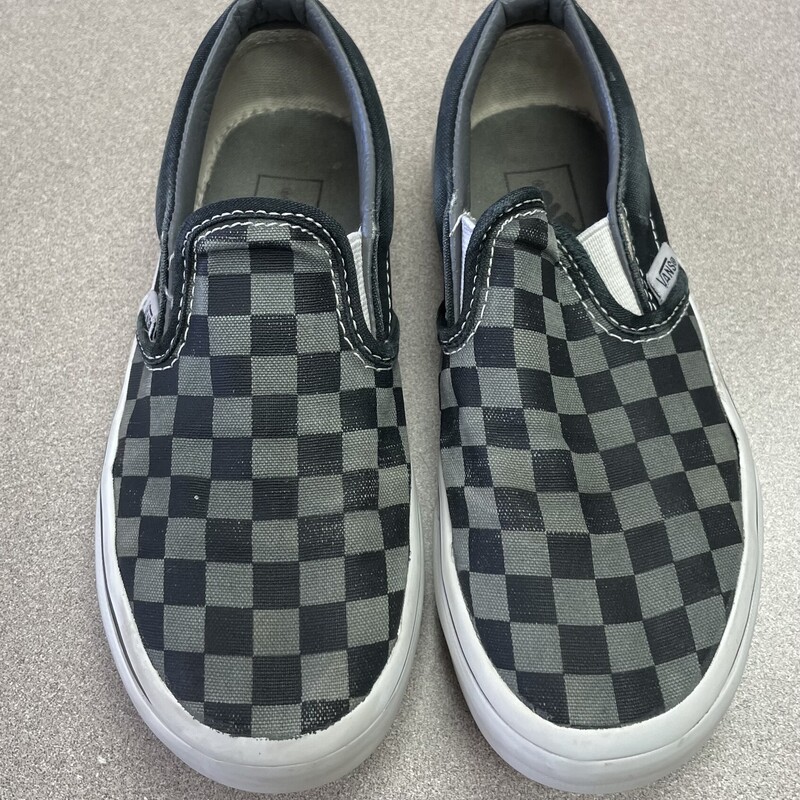 Vans Slip On Shoes, Blk/grey, Size: 13Y