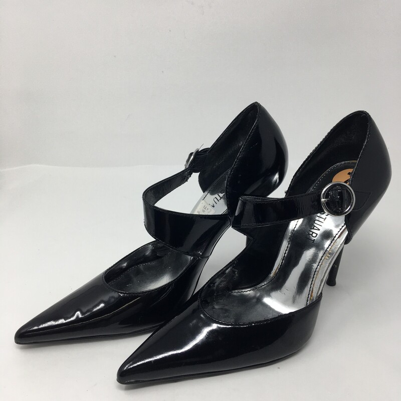 120-117 Colin Stuart, Black, Size: 7  Black heels w/ankle strap patent leather