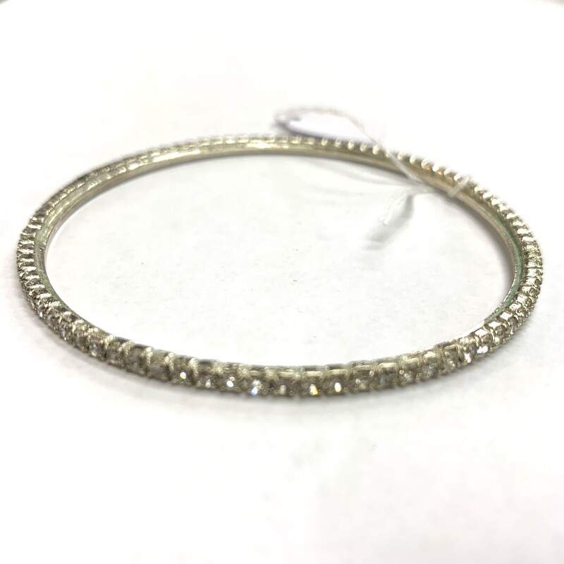 Bangle With Stones, Silver, Size: O/S