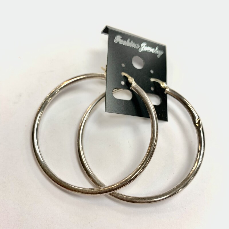 925 Earrings Hoop, Silver, Size: O/S