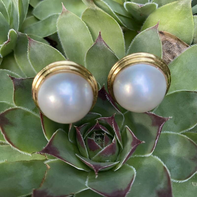 18K Mabe Pearl Earrings