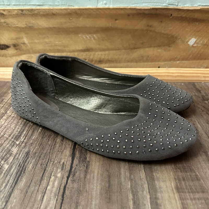 Sitos Rhinestone Flats, Gray, Size: Shoes 2