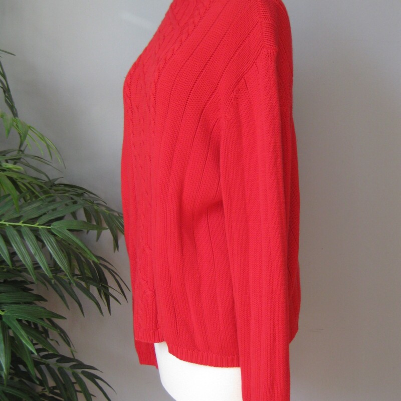 Vtg Pendleton Cable Mock, Red, Size: Large<br />
Here's a vintage Pendleton cable knit sweater ,<br />
Bright red<br />
Funnel neck<br />
100% cotton<br />
<br />
<br />
Marked Size L<br />
Made in the USA<br />
<br />
Here are the flat measurements, please double where appropriate:<br />
Shoulder shoulder: 18<br />
Armpit to armpit: 23<br />
width at hem: 20 unstretched<br />
Length: 24.5<br />
underarm sleeve seam: 16.5<br />
<br />
Thank you for looking<br />
#54998