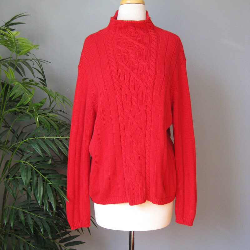Vtg Pendleton Cable Mock, Red, Size: Large
Here's a vintage Pendleton cable knit sweater ,
Bright red
Funnel neck
100% cotton


Marked Size L
Made in the USA

Here are the flat measurements, please double where appropriate:
Shoulder shoulder: 18
Armpit to armpit: 23
width at hem: 20 unstretched
Length: 24.5
underarm sleeve seam: 16.5

Thank you for looking
#54998
