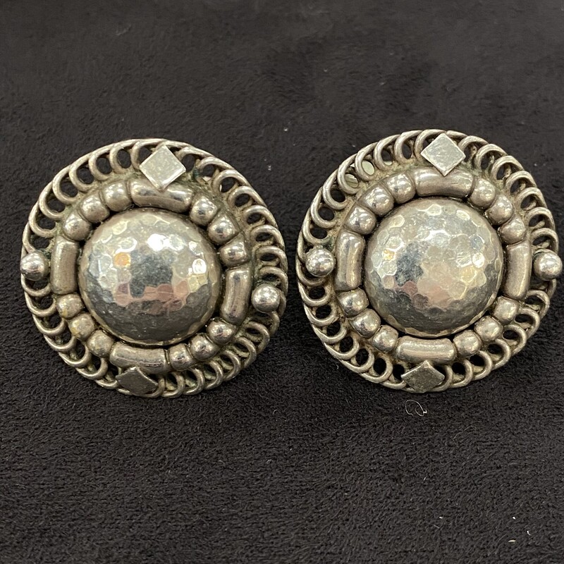 Georg Jensen Earrings- Vintage<br />
#85 Sterling Silver Denmark Jewelry<br />
Silver .925<br />
Clip-On