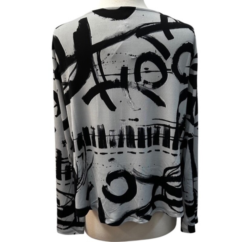 NEW Focus By JJ Topper<br />
Abstract Print With Gray and Black<br />
Size: Large
