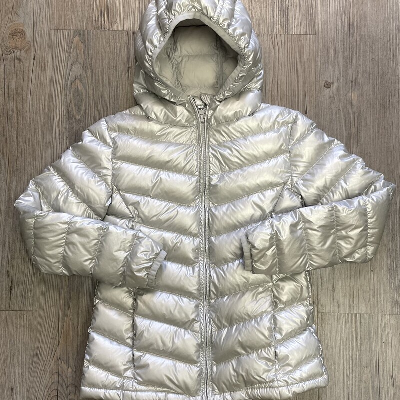 Down Puffer Jacket, Silver, Size: 6-7Y
90% Down
10% Feather