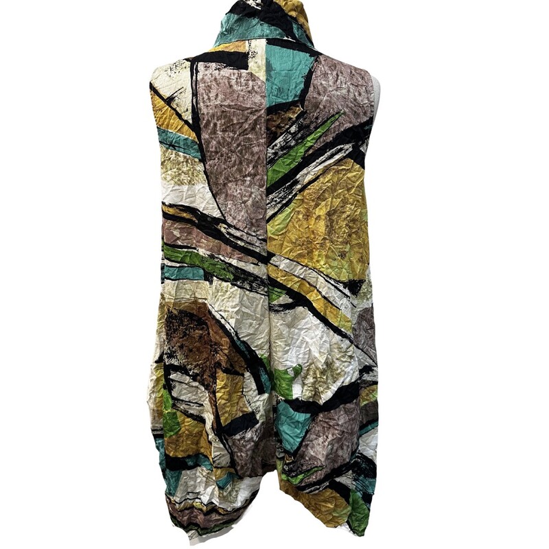 NEW Focus Sleeveless Tunic<br />
Abstract Print<br />
 ¼ Zip<br />
Mosaic, Aqua, Lime, Taupe, Black, Honey, and White<br />
Size: Small<br />
<br />
In Store we also have size Medium, Large, & XLarge
