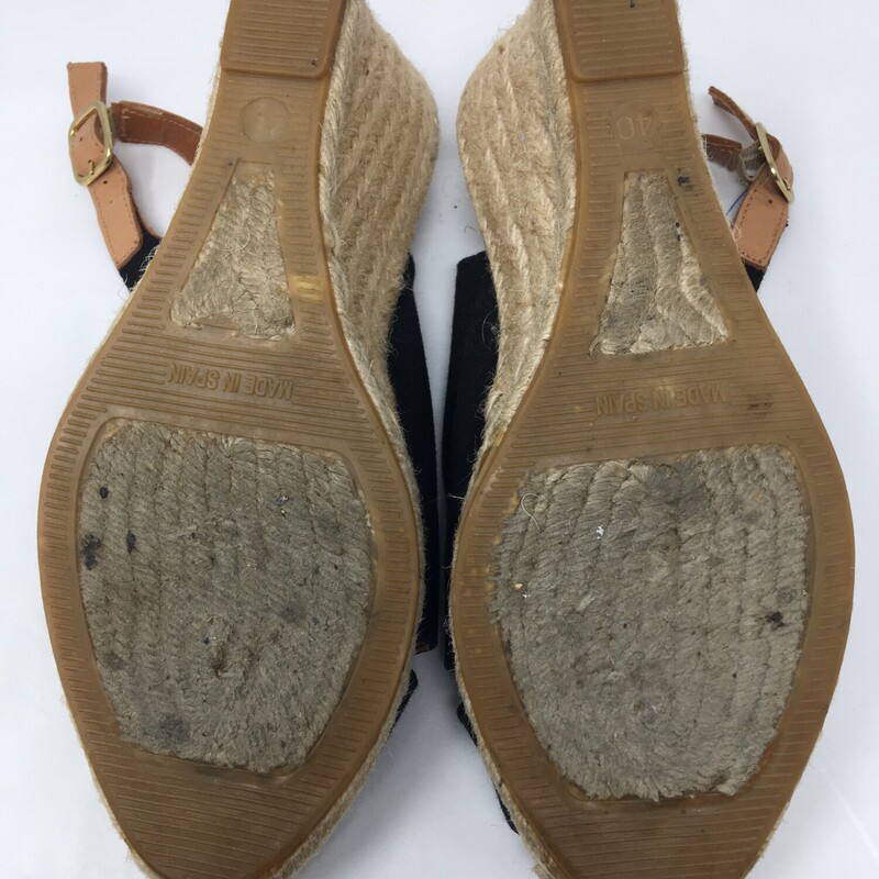 Maypol Tan Wedges With Bl, Black An, Size: 9.5