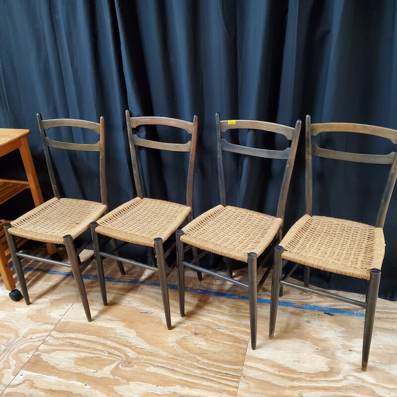 Set/4 Dining Chairs, Black